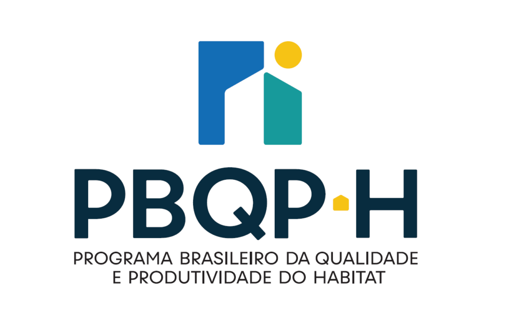 Logo do PBQP-H, Programa Brasileiro da Qualidade e Produtividade do Habitat, utilizado como referência para certificações da construção civil.