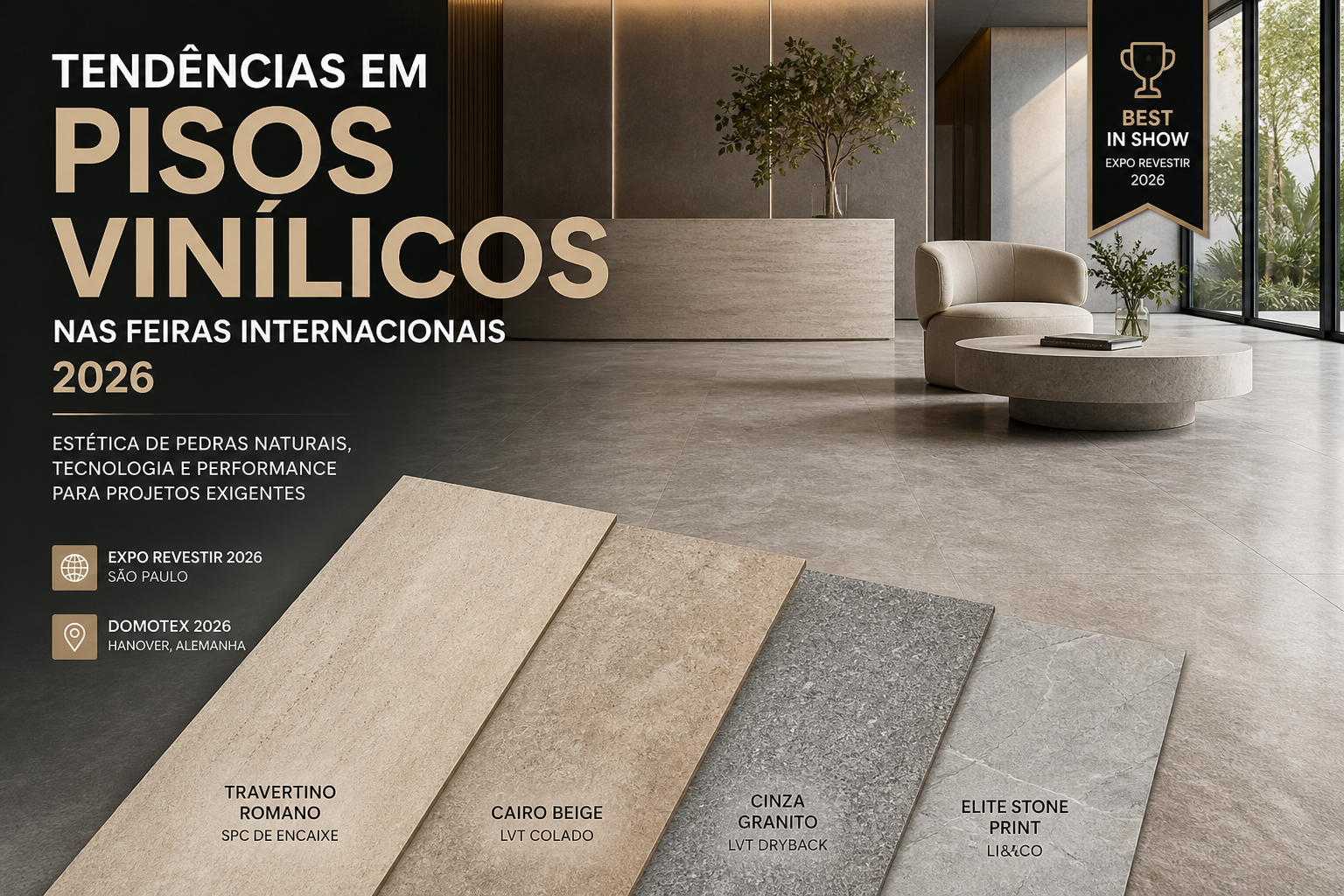 Tendências em pisos vinílicos nas feiras internacionais 2026: o que arquitetos e engenheiros precisam especificar agora