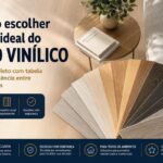 Leque de amostras de piso vinílico em diferentes tonalidades de madeira, ilustrando como escolher a cor ideal e comparar equivalências entre fabricantes.