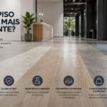 Piso vinílico de alta resistência aplicado em ambiente comercial e industrial de tráfego intenso
